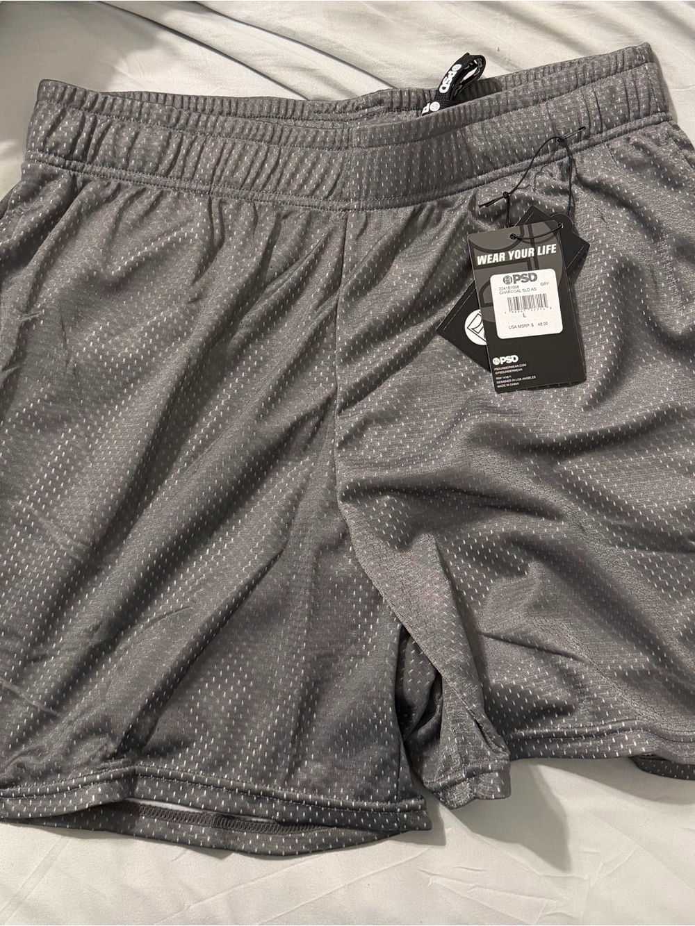 PSD Charcoal Gray Athletic Mesh Shorts
